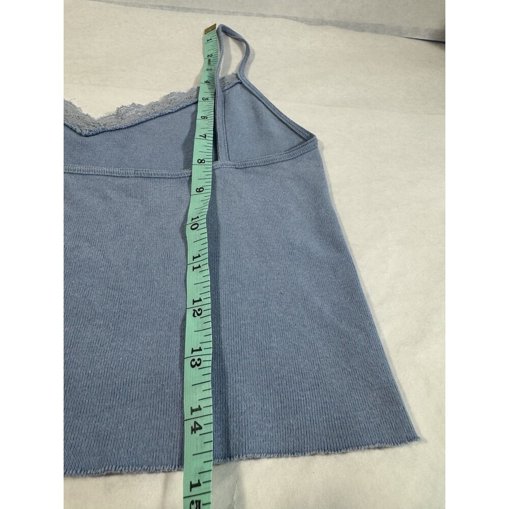 Brandy Melville Nicolette Lace Tank Blue Cropped OS - Picture 8 of 8